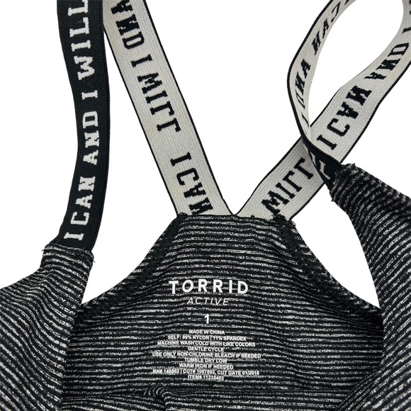 Torrid Plus Size Women’s Space Dye “I Can and I Will” Active Sports Bra Size 1X - Picture 4 of 7